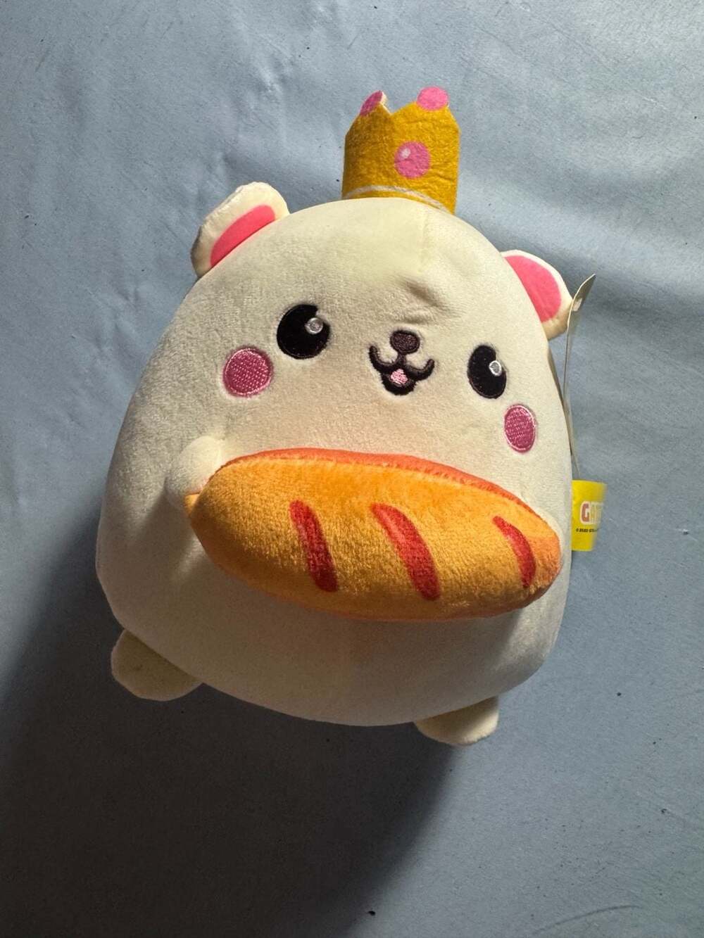 Gatcha White Bear With Crown Plush Toy